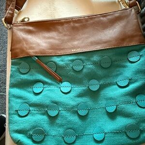 Relic Teal and Brown Shoulder Bag